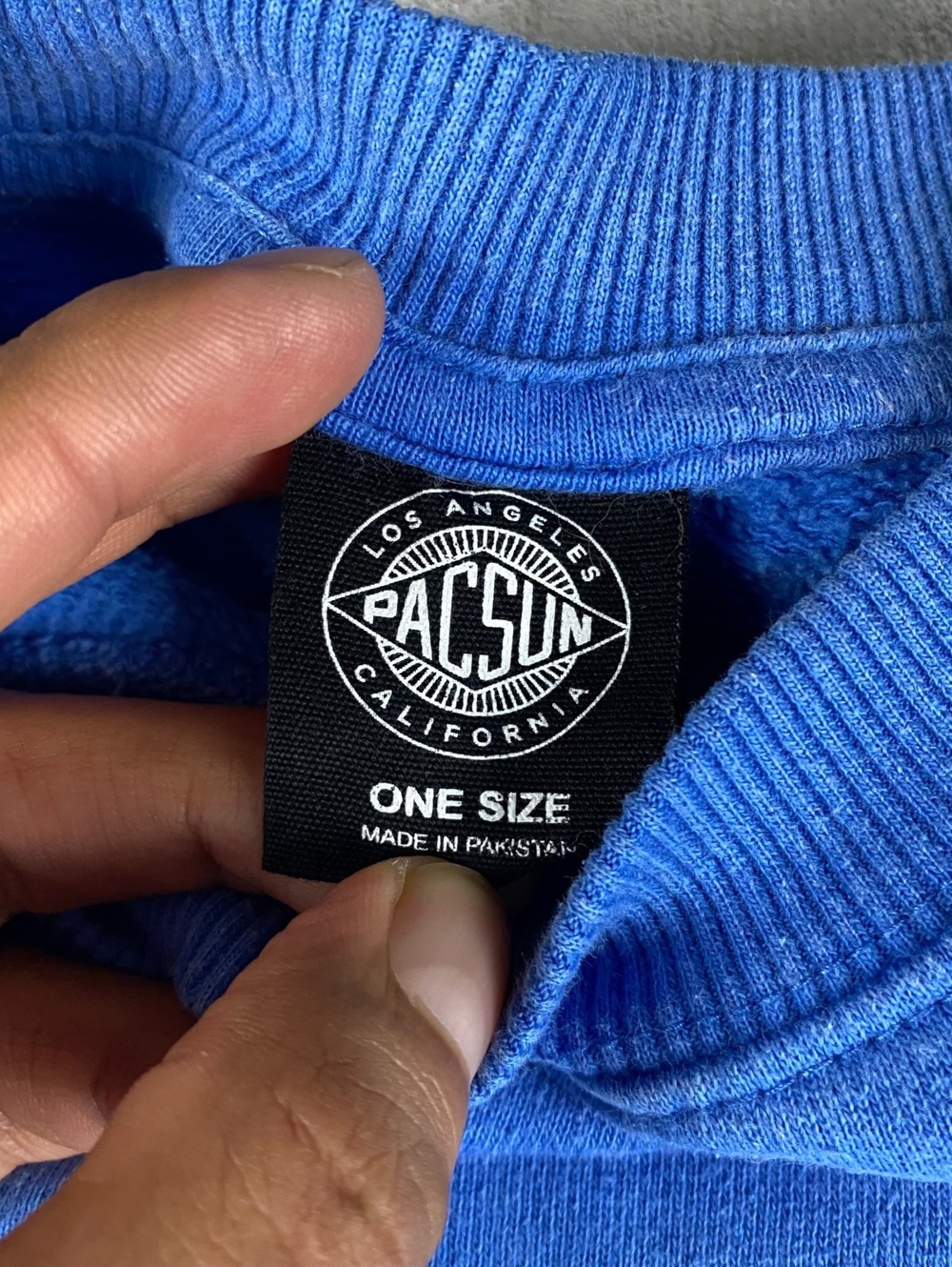 PacSun Oversized Unisex Blue Graphic Crewneck Sweatshirt OneSize Streetwear Cozy - Picture 2 of 7